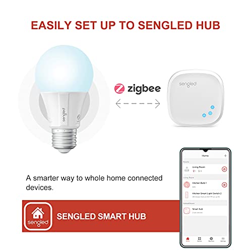 Sengled Zigbee Smart Light Bulbs, Smart Hub Required, Works with SmartThings and Echo with built-in Hub, Voice Control with Alexa and Google Home, Daylight 60W Equivalent A19 Alexa Light Bulb, 4 Pack - Image 4