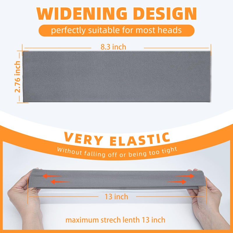 VANRUID Headbands for Women 14PCS, Non Slip Sports Headband Elastic Soft Running Fashion Headband Absorb Sweat Headbands for Adults Men Women for Working Out, Travel - Image 3