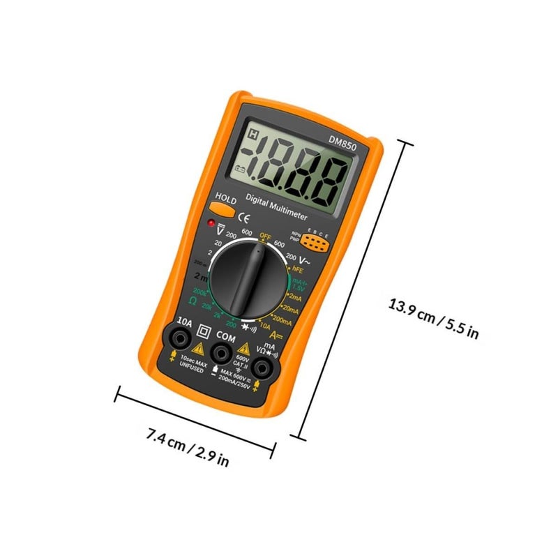 Digital Multimeter with Large Display Auto Detect Voltage Resistance Diode Tester for Home and Professional Electrical Repair - Image 3