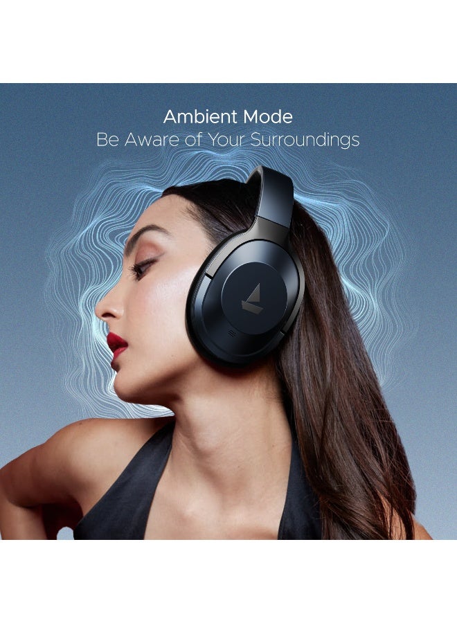 boAt Nirvana 751 ANC w/ Hybrid Active Noise Cancellation(~33dB), 65Hrs Battery, Fast Charge, Ambient Mode, Integrated Controls, Bluetooth Headphones with Mic Bold Blue - Image 5