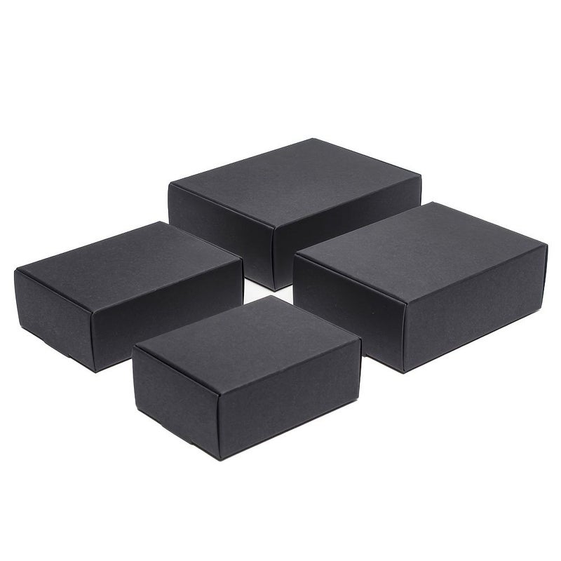 40pcs Square Paper Gift Boxes Black White Brown Pink Assorted Sizes for Gifts - Image 3