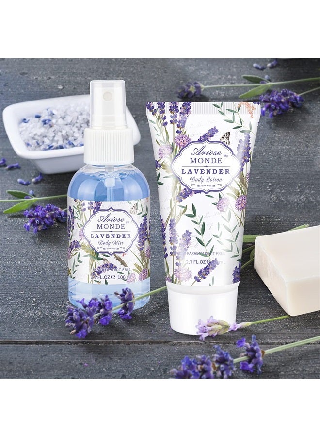 ArioseMonde Bath Spa Basket Gift Set, with Lavender & Jasmine Scent, Home Spa Gift Basket Kits for Women, Includes Body Lotion, Shower Gel, Bath Salts, Bubble Bath, Body Mist, Bath Soap, Bath Bomb - Image 1
