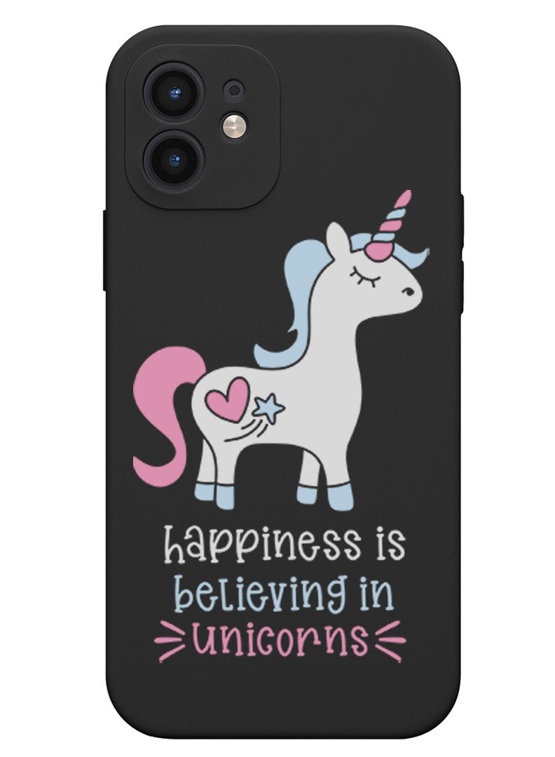 Theodor Protective Slim Fit Case Liquid Silicone Cover with Full Body Protection Anti-Scratch Shockproof Case For iPhone 12 Black  - Harder you work Better you get  - Image 1