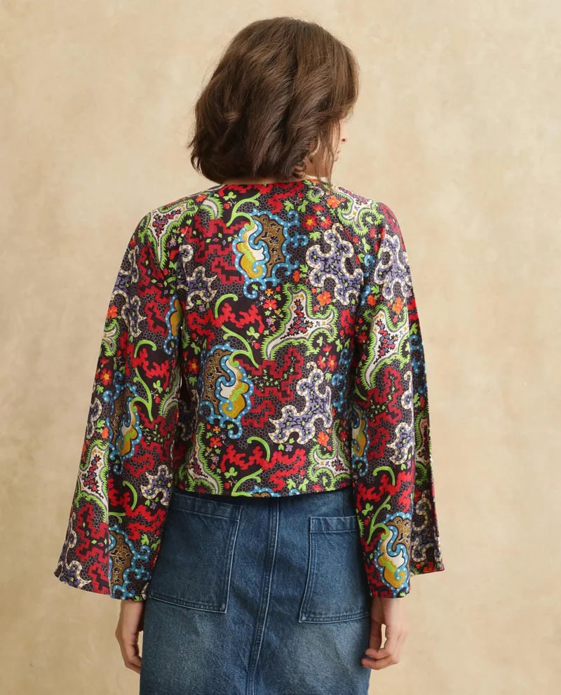 Rareism Women's Abstract Print Regular Sleeves Top