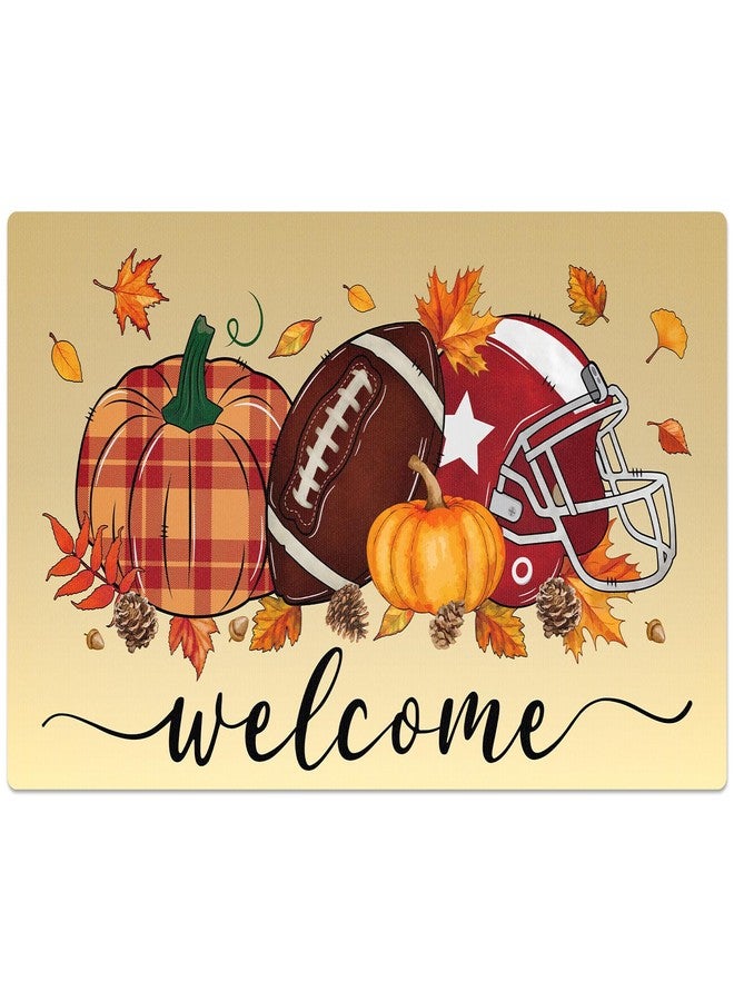 Atiloy Fall Football Door Mat Outdoor 29x17'' Fall Welcome Doormat Thanksgiving Pumpkin Doormat for Front Door Autumn Football Welcome Mat for Thanksgiving Seasonal Kitchen Indoor Outdoor Entrance Floor - Image 1