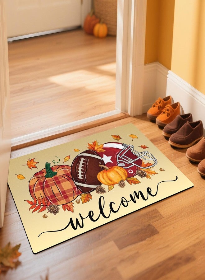 Atiloy Fall Football Door Mat Outdoor 29x17'' Fall Welcome Doormat Thanksgiving Pumpkin Doormat for Front Door Autumn Football Welcome Mat for Thanksgiving Seasonal Kitchen Indoor Outdoor Entrance Floor - Image 4