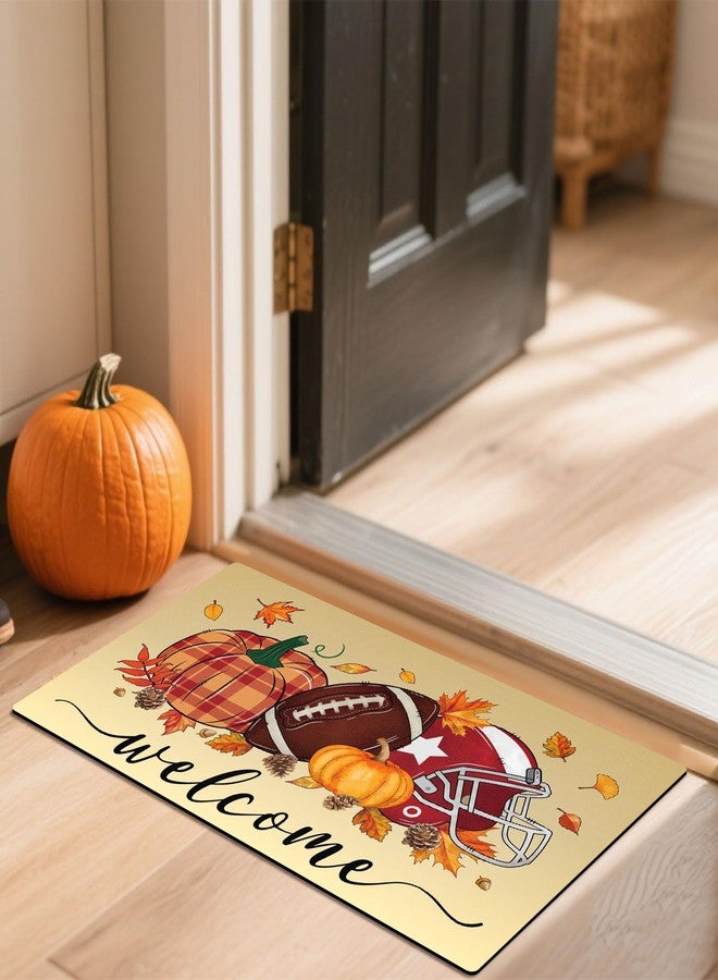 Atiloy Fall Football Door Mat Outdoor 29x17'' Fall Welcome Doormat Thanksgiving Pumpkin Doormat for Front Door Autumn Football Welcome Mat for Thanksgiving Seasonal Kitchen Indoor Outdoor Entrance Floor - Image 5