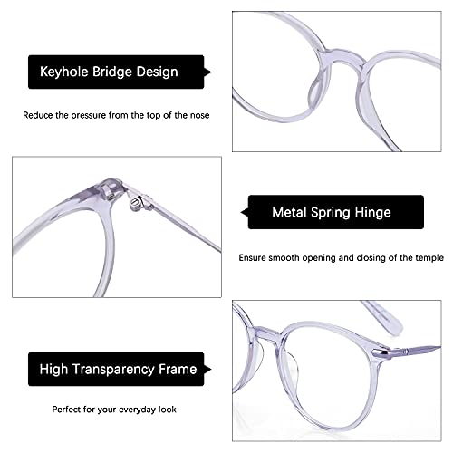 ZENOTTIC Round Optical Glasses Transparent Frame Clear Lens Eyewear Non-prescription Eyeglasses for Women - Image 5