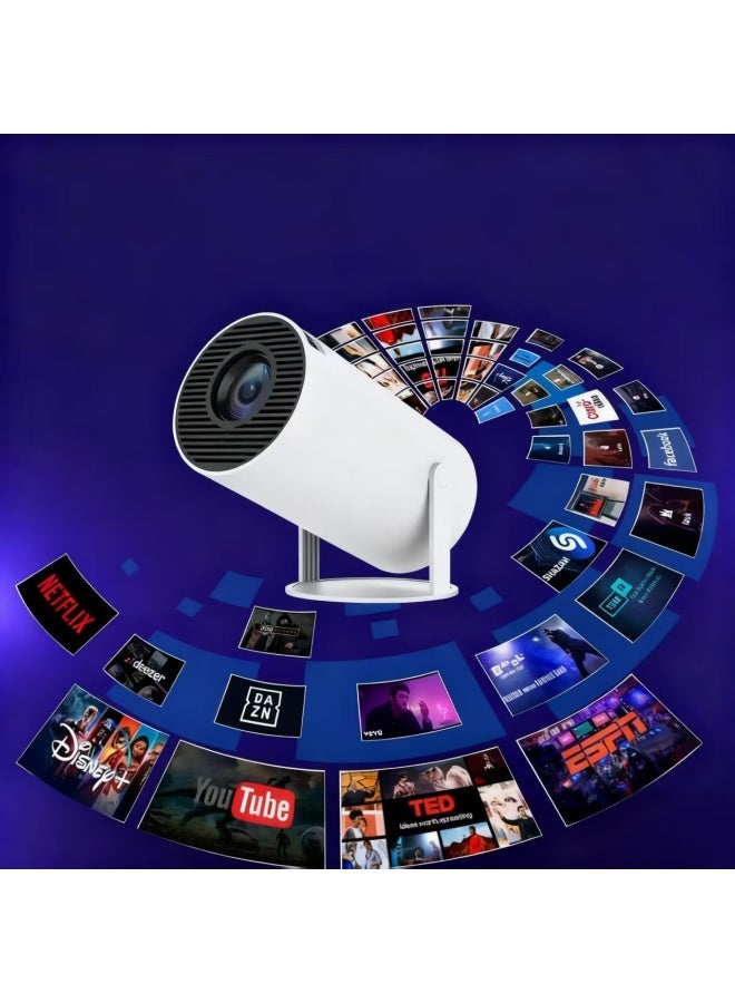 ALTRONE HY300 Smart Projector Android 12, Native 720P Resolution, Supports 4K Input, 180° Rotatable Mini Projector with Auto Keystone, Screen Mirroring for iOS & Android - Image 4