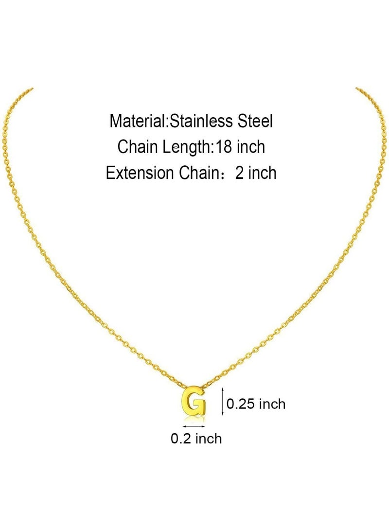 Julia Store Dainty Initial Necklaces for Women 18K Gold Plated Stainless Steel Trendy Letter Necklace Personalized Initial Love Pendant Necklace Tiny Letter Name Necklaces Gift for Teen Girls - Letter (G) - Image 2