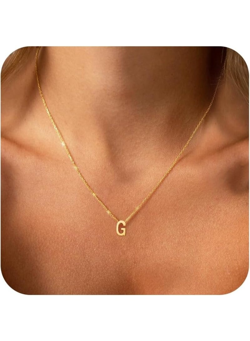 Julia Store Dainty Initial Necklaces for Women 18K Gold Plated Stainless Steel Trendy Letter Necklace Personalized Initial Love Pendant Necklace Tiny Letter Name Necklaces Gift for Teen Girls - Letter (G) - Image 4