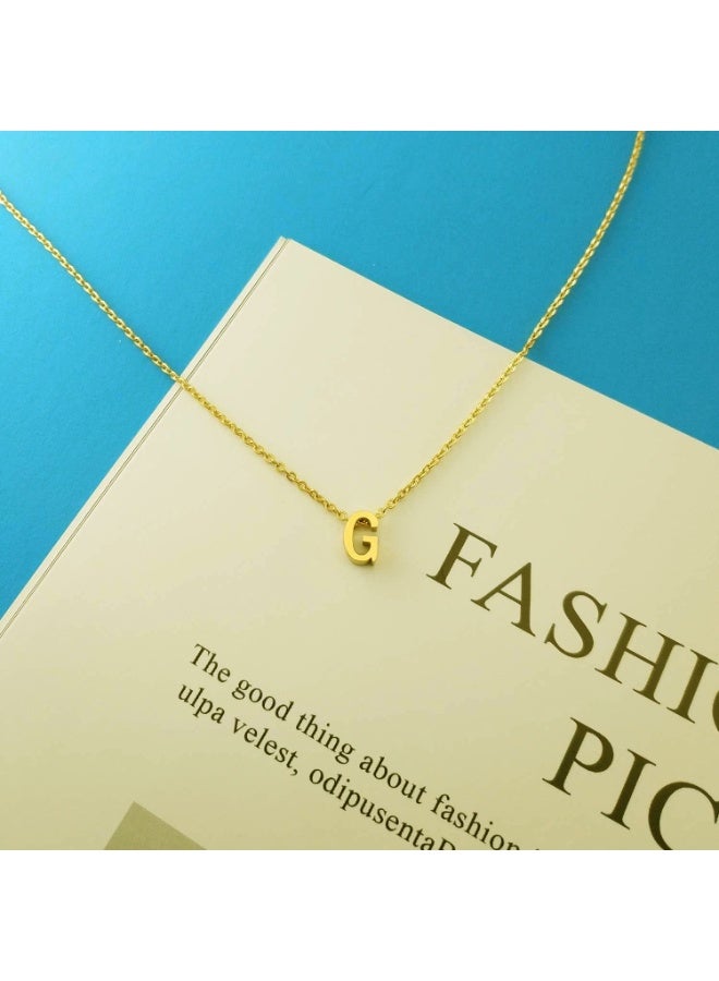 Julia Store Dainty Initial Necklaces for Women 18K Gold Plated Stainless Steel Trendy Letter Necklace Personalized Initial Love Pendant Necklace Tiny Letter Name Necklaces Gift for Teen Girls - Letter (G) - Image 1
