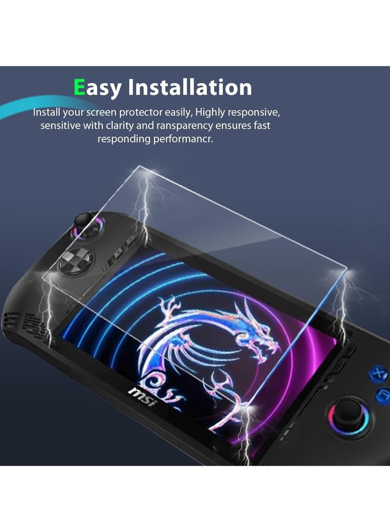2-Pack Screen Protector Compatible with MSI Claw A1M 7’ Handheld Gaming Scratch Resistant 9H Hardness Fingerprint Resistant Tempered Glass - Image 3