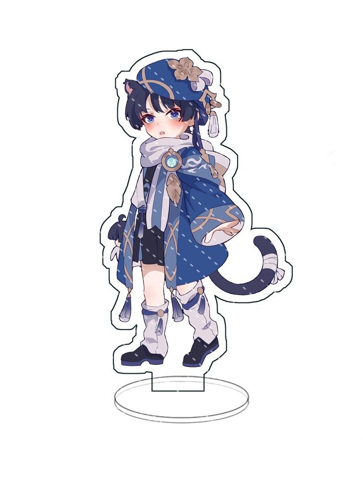 Genshin Impact Stand Figure Acrylic Ornaments Stand Model Collections Peripheral Statue Card Character Proof Series Transparent Figure Model Fans Decoration Collection Desk Decor Toys Cute(6pcs)  - Image 4