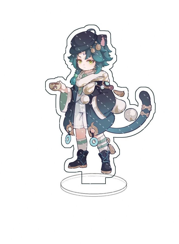 Genshin Impact Stand Figure Acrylic Ornaments Stand Model Collections Peripheral Statue Card Character Proof Series Transparent Figure Model Fans Decoration Collection Desk Decor Toys Cute(6pcs)  - Image 2