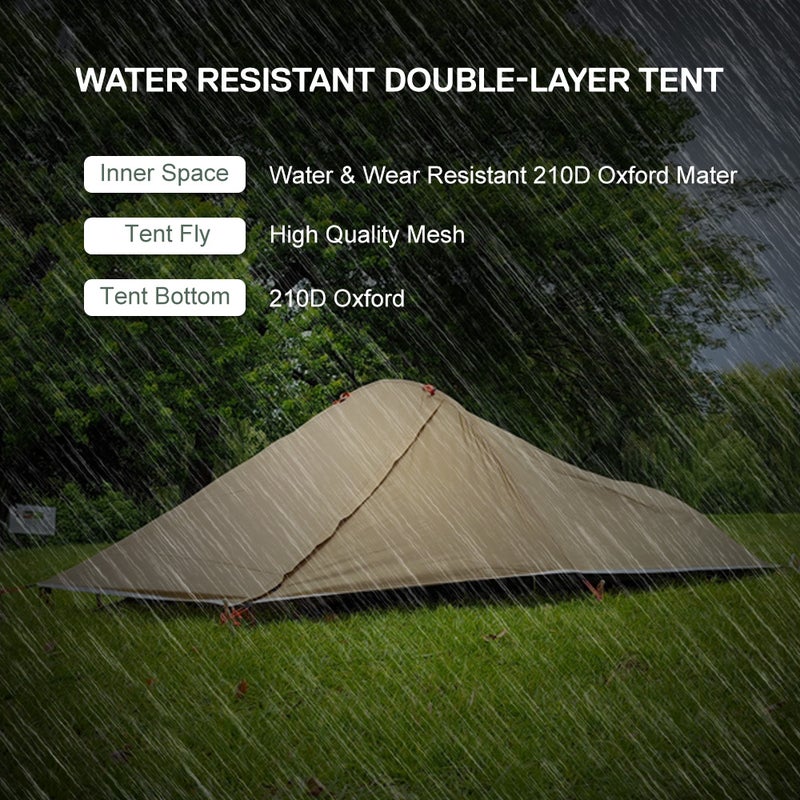 73Hours Ultralight Outdoor Camping Tent Single Person Camping Tent Water Tent Aviation Aluminum Support Portable Sleeping Bag Tent - Image 4