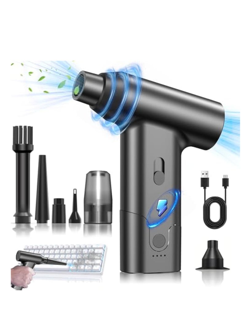 SOLARAE Electric Air Duster, Powerful Compressed Air Duster, Hand Dry Jet Blower, Car 110000RPM Pocket Air Blaster, Rechargeable Mini Turbo Jet Fan, Portable Air Compressor for Car Computer Cleaning Kit - Image 1