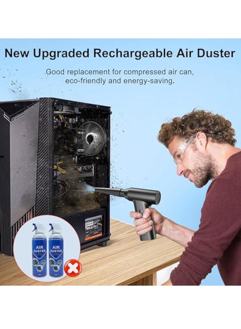 SOLARAE Electric Air Duster, Powerful Compressed Air Duster, Hand Dry Jet Blower, Car 110000RPM Pocket Air Blaster, Rechargeable Mini Turbo Jet Fan, Portable Air Compressor for Car Computer Cleaning Kit - Image 3