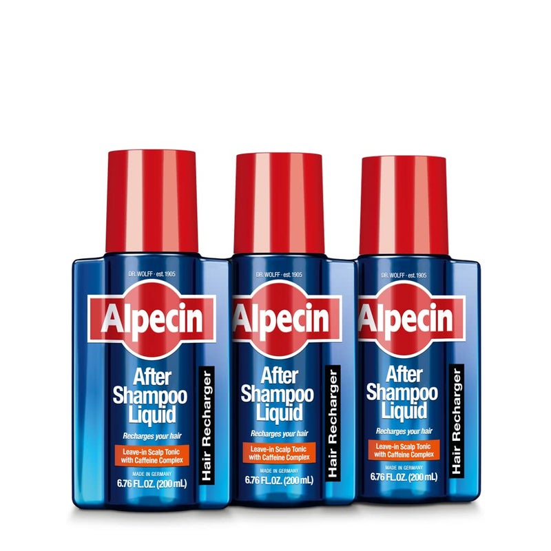 Alpecin Alpecin After Shampoo Caffeine Liquid 6.76 fl oz (Pack of 3) I Topical Solution for Men's Thinning Hair I Promotes Natural Hair Growth I Sulfate Free with Concentrated Caffeine