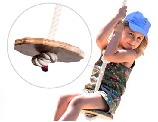 VIXERA Kids Gym Play Combo Set Gymnastics Kit Include Swing, Climbing Ladder, Wood, Rope Disc Swing+Trapeze Bar with Rings, Ninja Warrior Obstacle Course for Kids Physical Exercise Tools, Monkey Bars - Image 3