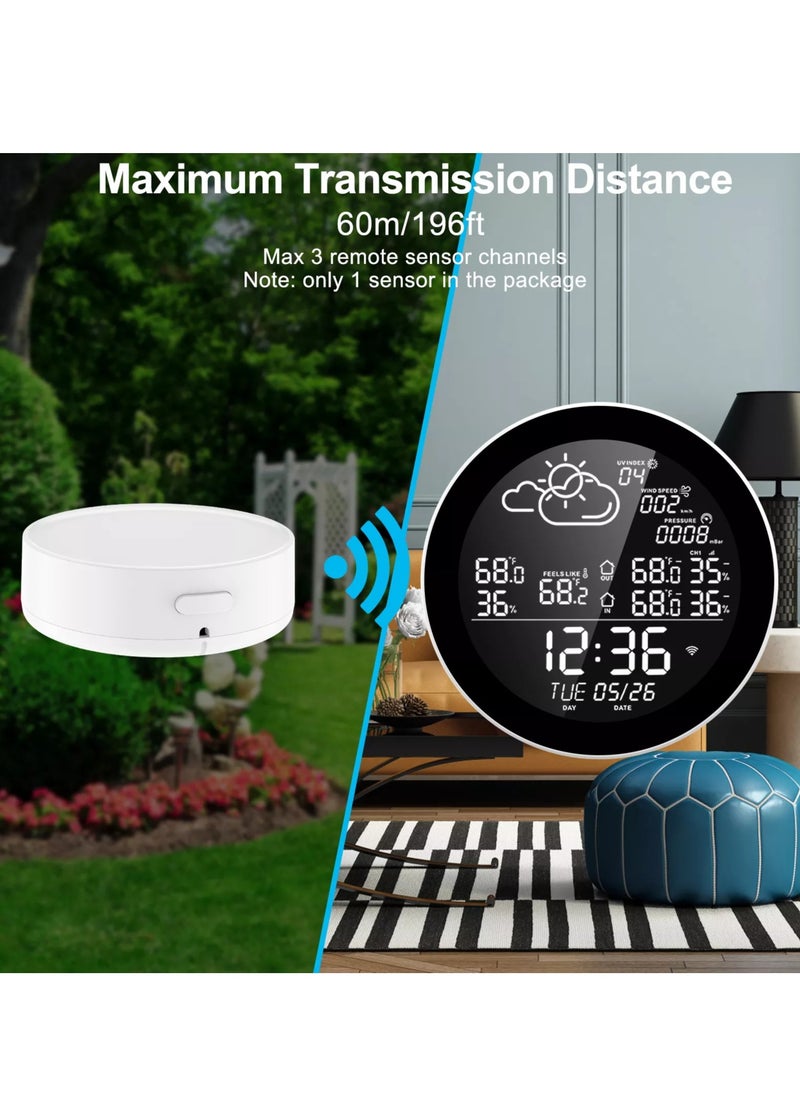 SYOSI - WiFi Smart Weather Station with Clock, Wireless Indoor Outdoor Thermometer Hygrometer Large Color Screen Display, Weather Forecast Clock for Home, Office, Hall, School, Restaurant (with 3 Sensor) - Image 1