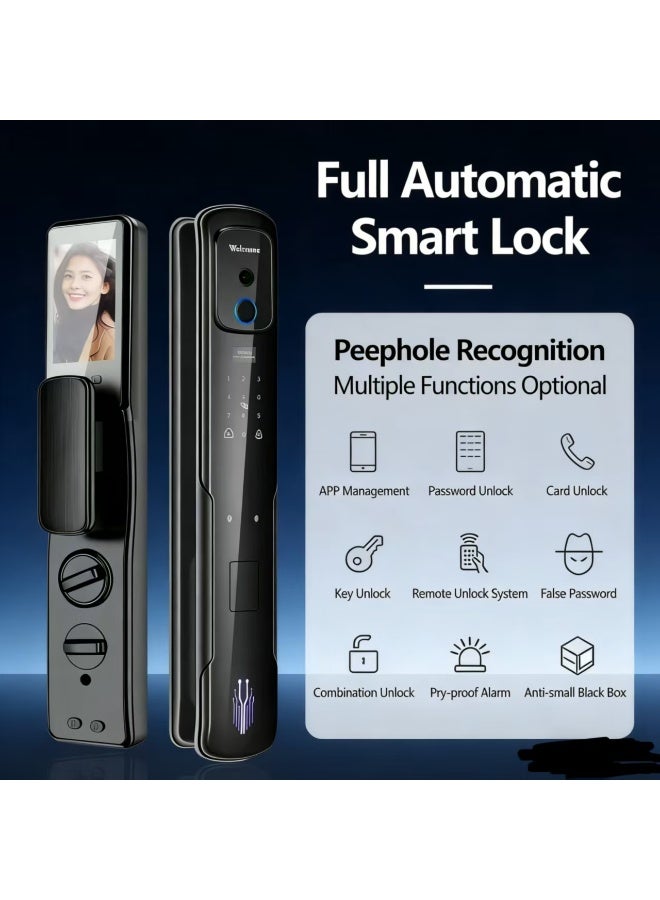 Smart Door Lock for Whole House, Facial Recognition Password Lock, Remote Peephole Image Transmission, Linked Smart Lock - Image 4