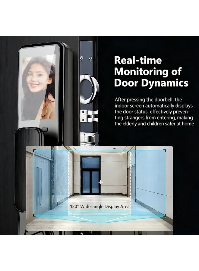 Smart Door Lock for Whole House, Facial Recognition Password Lock, Remote Peephole Image Transmission, Linked Smart Lock - Image 2