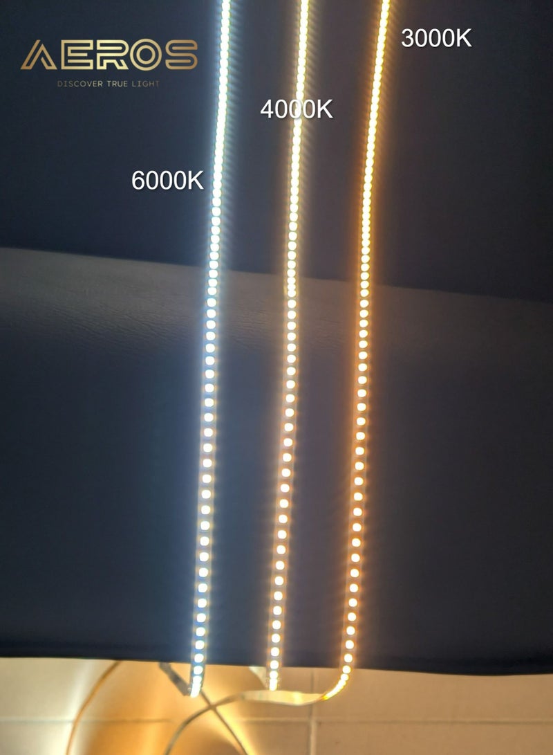 AEROS LED Dimmable Strip Light SMD2835 9.6Watts per mtr DC24V Natural White 4000K IP20 5mtr Reel High Lumen Output  - Image 4