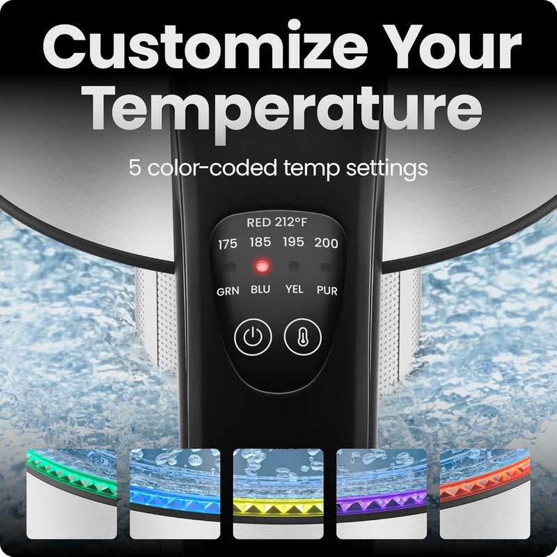Chefman Electric Kettle with Temperature Control and Removable Tea Infuser, 1.8 Liters - Image 3