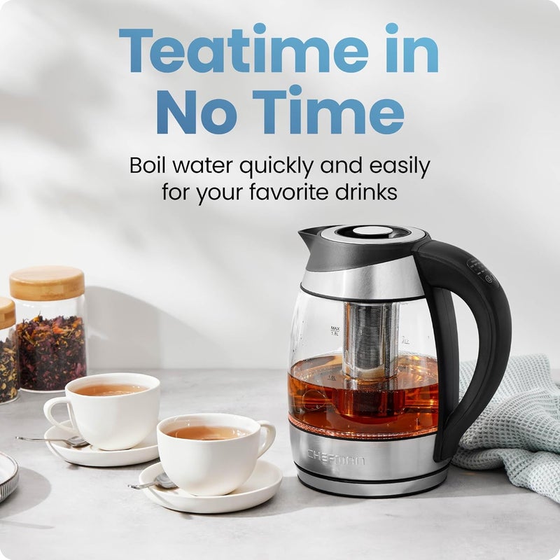 Chefman Electric Kettle with Temperature Control and Removable Tea Infuser, 1.8 Liters - Image 2