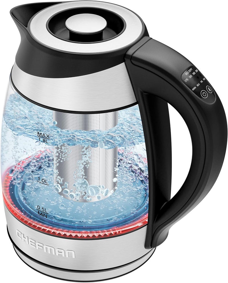 Chefman Electric Kettle with Temperature Control and Removable Tea Infuser, 1.8 Liters - Image 1