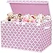 homyfort Toy Box for Girls Kids Large Toy Chest Organizers and Storage Boxes with FlipTop Lid Divider Collapsible Container Bins for Playroom Nursery Closet Living Room 245x13x16 Pink - Image 3