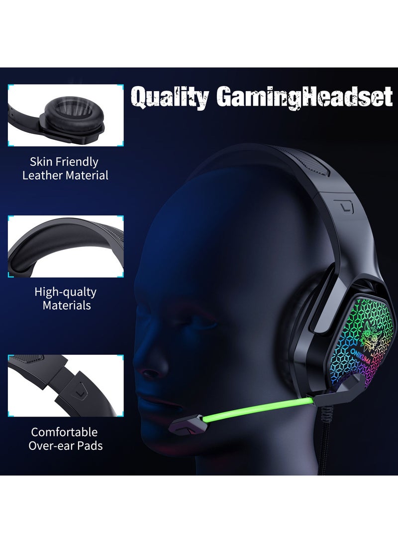 Onikuma X3 Anti-Blur Wired Headphones 3.5mm Wired Headset with Mic for Gaming - Image 2