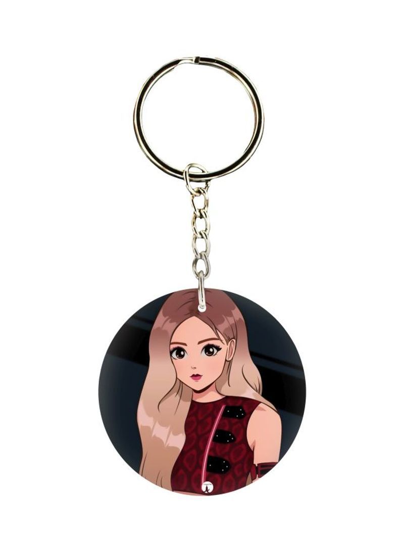 Animated Girl Printed Keychain