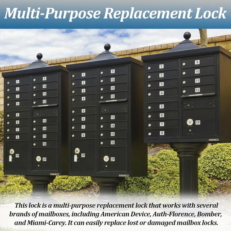 VIDABTE Mailbox Lock Replacement for Almost All Locking Mail Boxes, Multipurpose Mailbox Lock for Several Brands ILCO 1003M Keyway, File Cabinet Replacement Lock (Rotate 90° counterclockwise) - Image 5