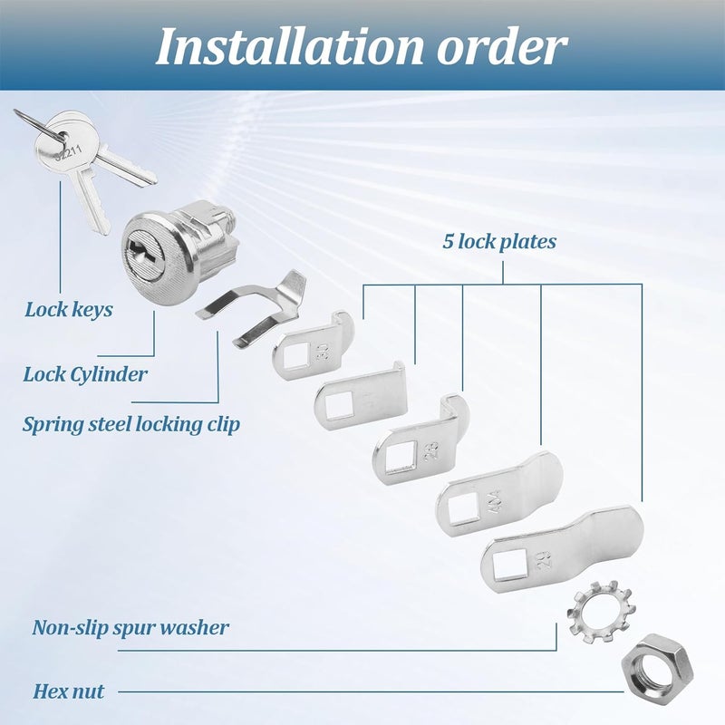 VIDABTE Mailbox Lock Replacement for Almost All Locking Mail Boxes, Multipurpose Mailbox Lock for Several Brands ILCO 1003M Keyway, File Cabinet Replacement Lock (Rotate 90° counterclockwise) - Image 4
