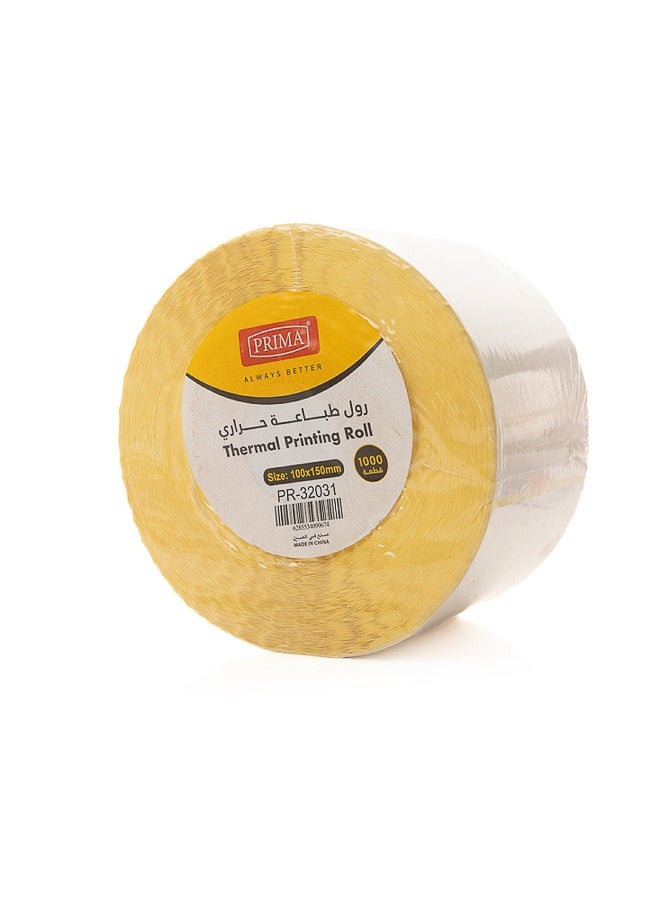 PRIMA Thermal Printing Labels - 1000 Roll - 100×150 mm | Heavy-Duty Smudge-Free & Fade-Resistant Shipping Labels for Stores, Pick-Pack, Malls, Crisp Barcodes & Clear Images - Image 1