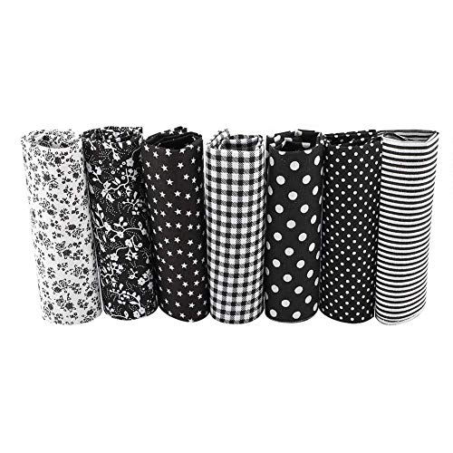 Fdit Pre Cut Cotton Fabric Bedding 7pcs 25x25cm Assorted Squares Quarters Bundle for DIY Quilting Sewing and Home Decoration 25 25 - Image 1
