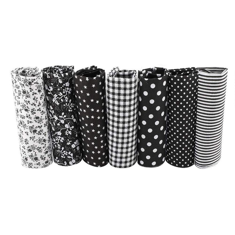 Fdit Pre Cut Cotton Fabric Bedding 7pcs 25x25cm Assorted Squares Quarters Bundle for DIY Quilting Sewing and Home Decoration 25 25 - Image 3