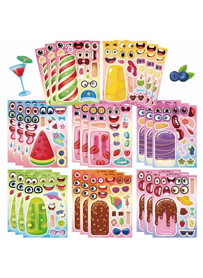 OTAITY 32 Sheets Mermaid Stickers for Kids Make Your Own Mermaid Stickers, Make a Face Mermaid Stickers Party Favors, Make a Mermaid Stickers for Kids Mermaid Birthday Party Supplies - Image 1