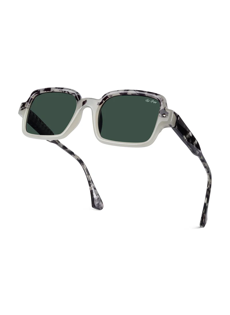 Woggles Red Pappy Crescendo Green Rectangle Sunglasses