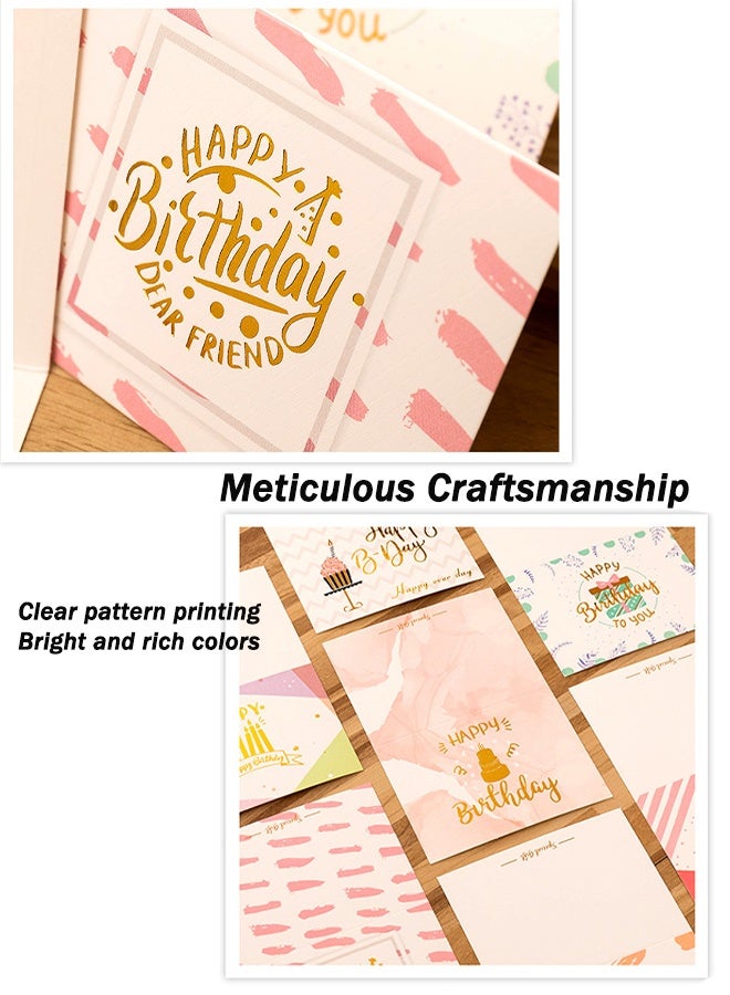 Generic 8 Pcs Birthday Greeting Cards with Envelopes DIY Birthday Bless Cards for Celebrations Bright Color Design for Warm Atmosphere for Friends Family  - Image 5
