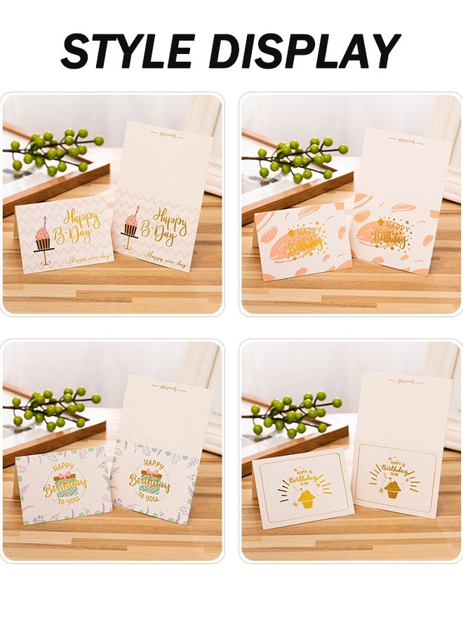 Generic 8 Pcs Birthday Greeting Cards with Envelopes DIY Birthday Bless Cards for Celebrations Bright Color Design for Warm Atmosphere for Friends Family  - Image 2