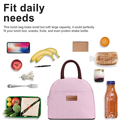 BALORAY Lunch Bag for Women Men Insulated Lunch Box for Adult Reusable Lunch Tote Bag for Work, Picnic or Travel (Pink) - Image 3