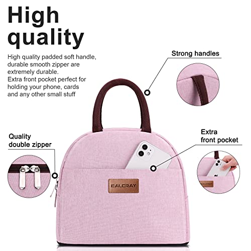 BALORAY Lunch Bag for Women Men Insulated Lunch Box for Adult Reusable Lunch Tote Bag for Work, Picnic or Travel (Pink) - Image 5