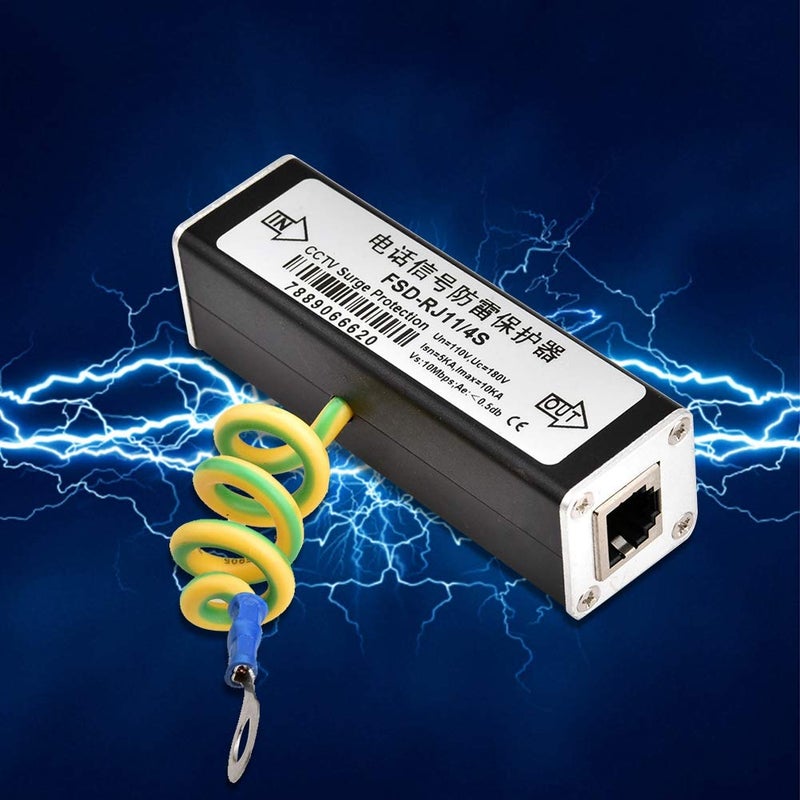 كلاراكو واقي من الصواعق RJ11، واقي من زيادة التيار الكهربائي للهاتف والفاكس RJ11، جهاز حماية من الصواعق والإضاءة 110 فولت - Image 4