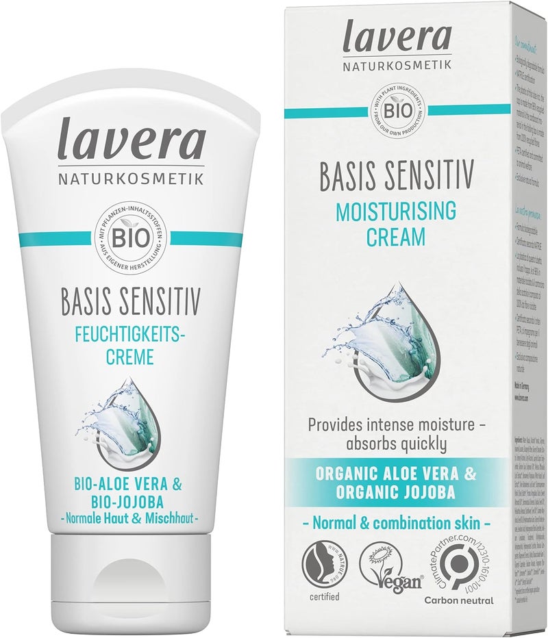 lavera Basis Sensitiv Moisturizing Cream vegan organic skin care natural and innovative cosmetics 169 Fl Oz