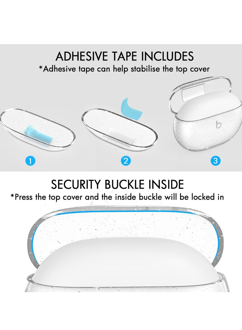 SYOSI Sparkly Bling Clear Case for Beats Studio Buds Case Cover 2023, Shockproof Soft TPU Case for Beats Studio Buds Case Cover with Keychain - Image 4