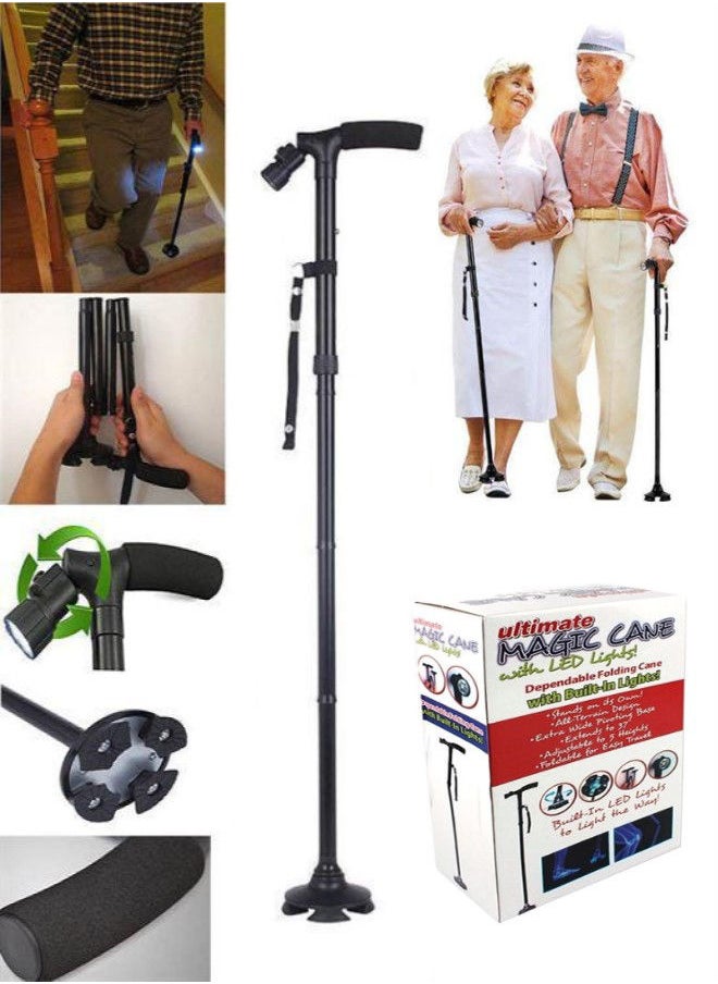 Cool Baby - Magic Cane Foldable And Adjustable Walking Stick With LED Lights - Image 1