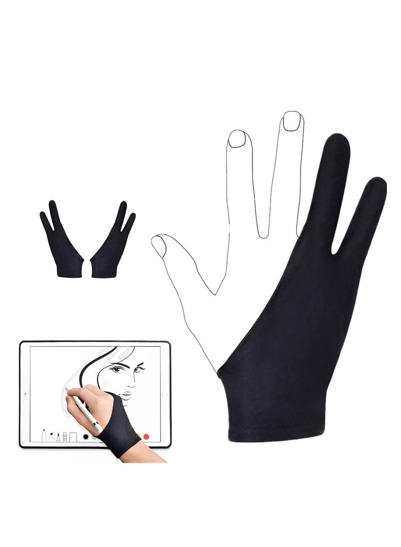 Generic 3-Piece Artist Drawing Two Finger Glove for Paper Sketching iPad Graphics Tablet  - Image 1